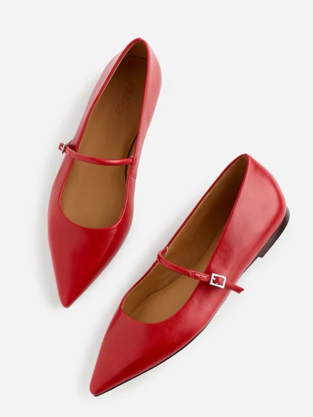 Madewell The Elsie Mary Jane Flat in Leather – Bright Ember Red – Size 7